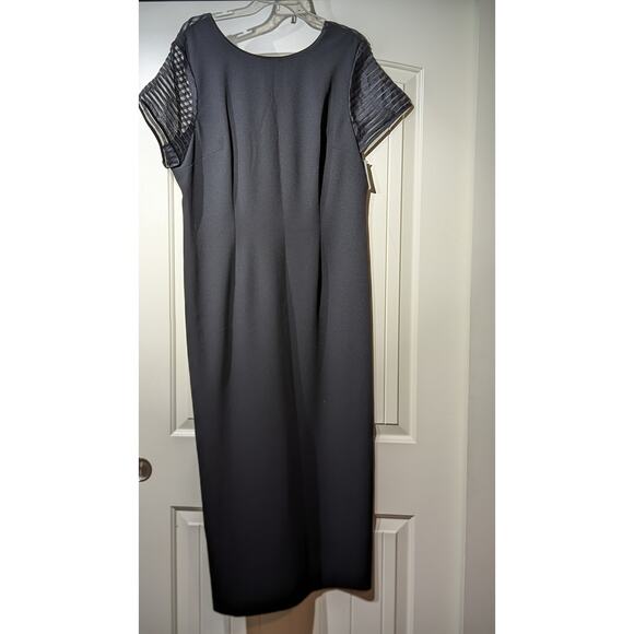 Talbots NWT Maxi Length Black Formal Dress With Sheer Short Sleeves Womens Sz 16 - Picture 16 of 16